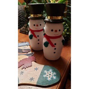 Holiday Decor..door Hanger And 2 Snowmen